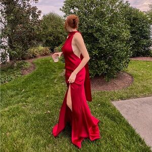 Sau Lee x Revolve Penelope Gown in Burgundy Red